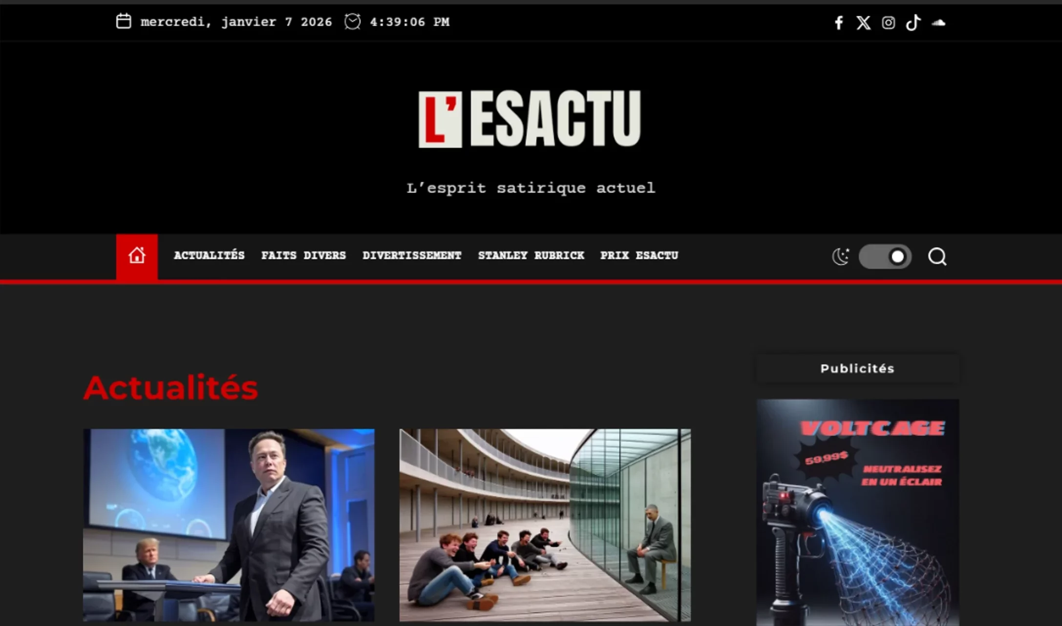 LESACTU - Cas client - Projet client - Création de site internet journal digitalisé de Céline GANA, en île de France près de Paris - Extrait de page Actualités