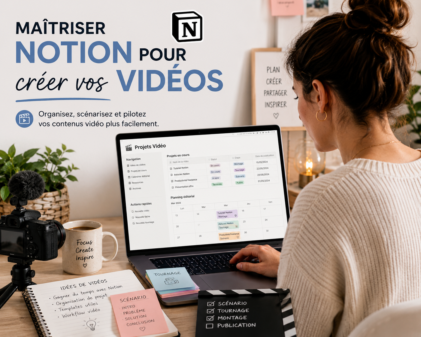 Image de couverture de l'article "Notion & Vidéo : Facile & Fun 🎬" de Céline GANA Formatrice Notion en ile de france