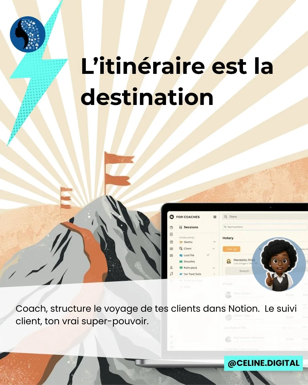 Image d'illustration de l'article titré "Créer un espace de suivi client béton dans Notion quand tu es coach.e" de Céline GANA