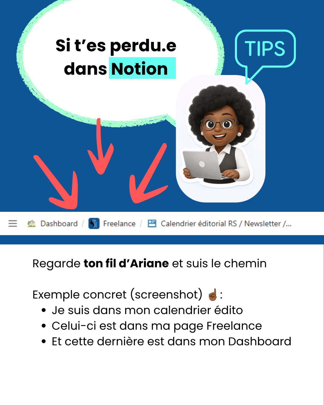Illustration de l'article sur le Fil d'Ariane amélioré dans Notion. Maj UX
