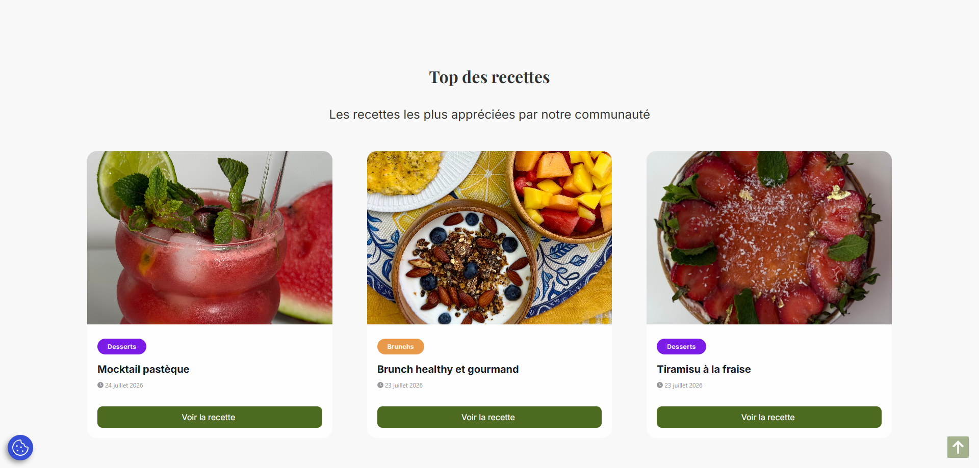 Céline GANA - Cas Client - Njoy Healthy - Section Top 3 des recettes - page d'accueil Njoy Healthy - Njoy Healthy