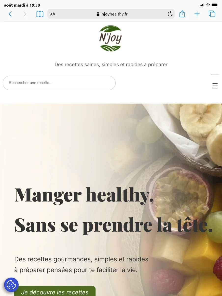 Image de couverture du cas client Njoy Healthy - Blog de recettes conçu par Céline GANA